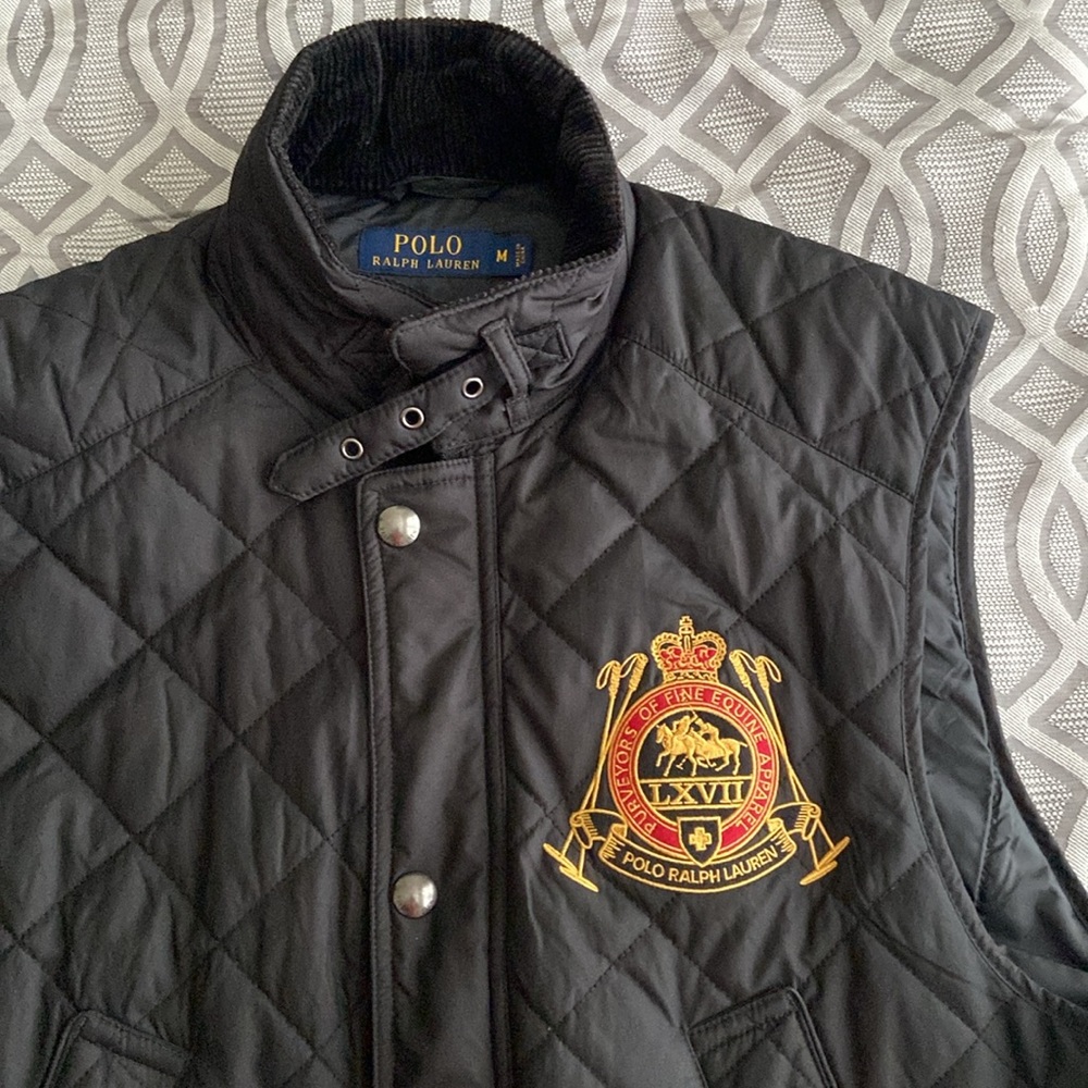 Quilted Black Polo Vest